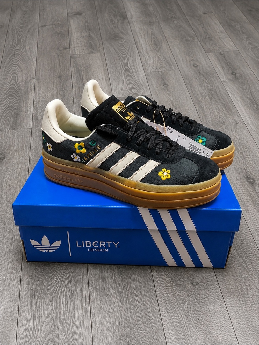 Adidas Gazelle Bold W Liberty London Women’s Embroidered Sneakers sz8 IH1922